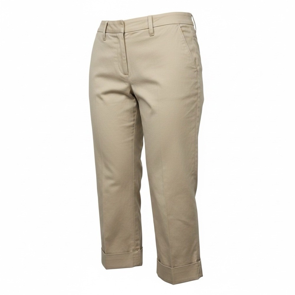 Ann Taylor-Signature Capri Women’s Size 4 Petite 30x19 Ivory Cuffed Stretch